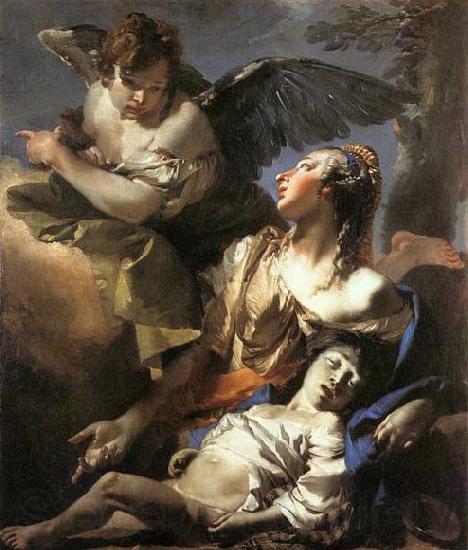 TIEPOLO, Giovanni Domenico The Angel Succouring Hagar Norge oil painting art
